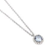 Mabina Girocollo argento con acquamarina sintetica e zirconi 553714
